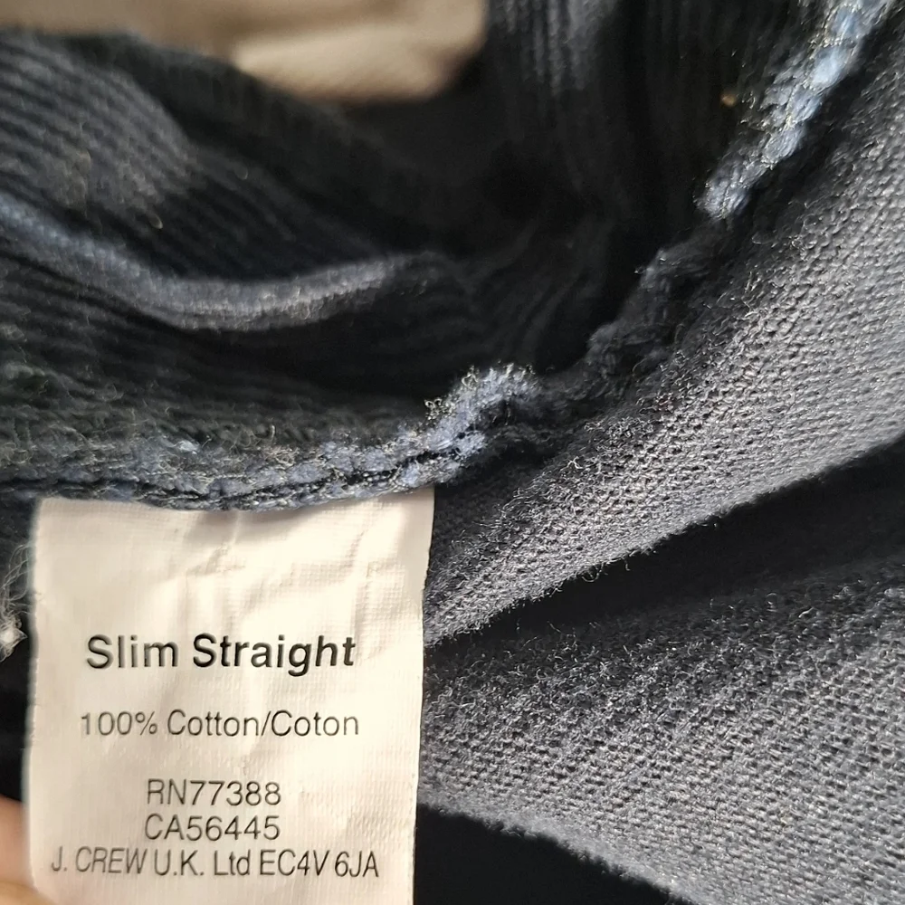 J.Crew Corduroy Pants Mens 32x34 Navy Slim Straight Chino Preppy Casual
